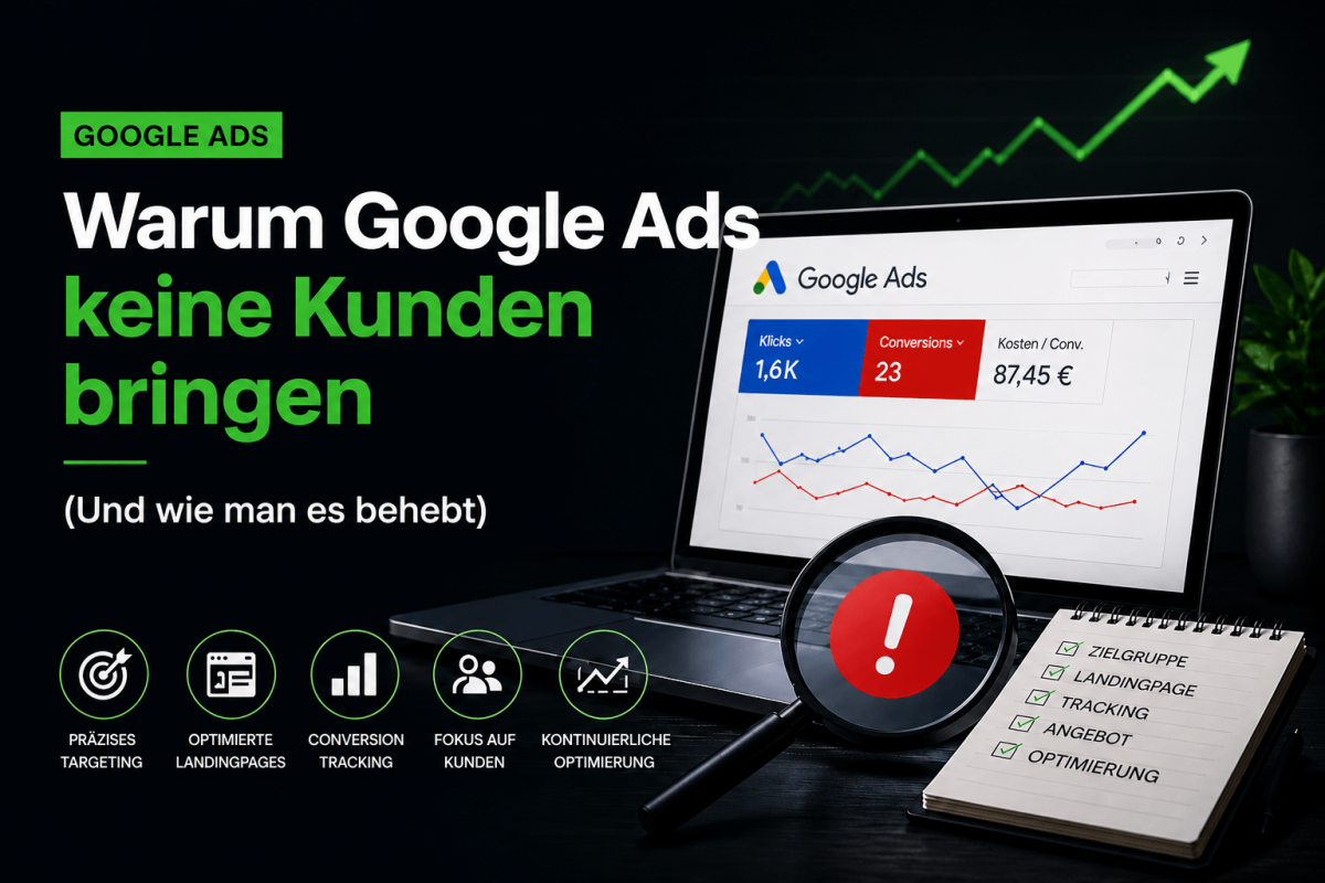 Warum Google Ads keine Kunden bringen (und wie man das behebt) 