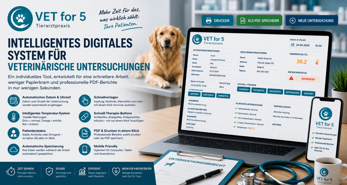 Wie ich ein intelligentes digitales System für veterinärmedizinische Untersuchungen für Vet For 5 entwickelt habe