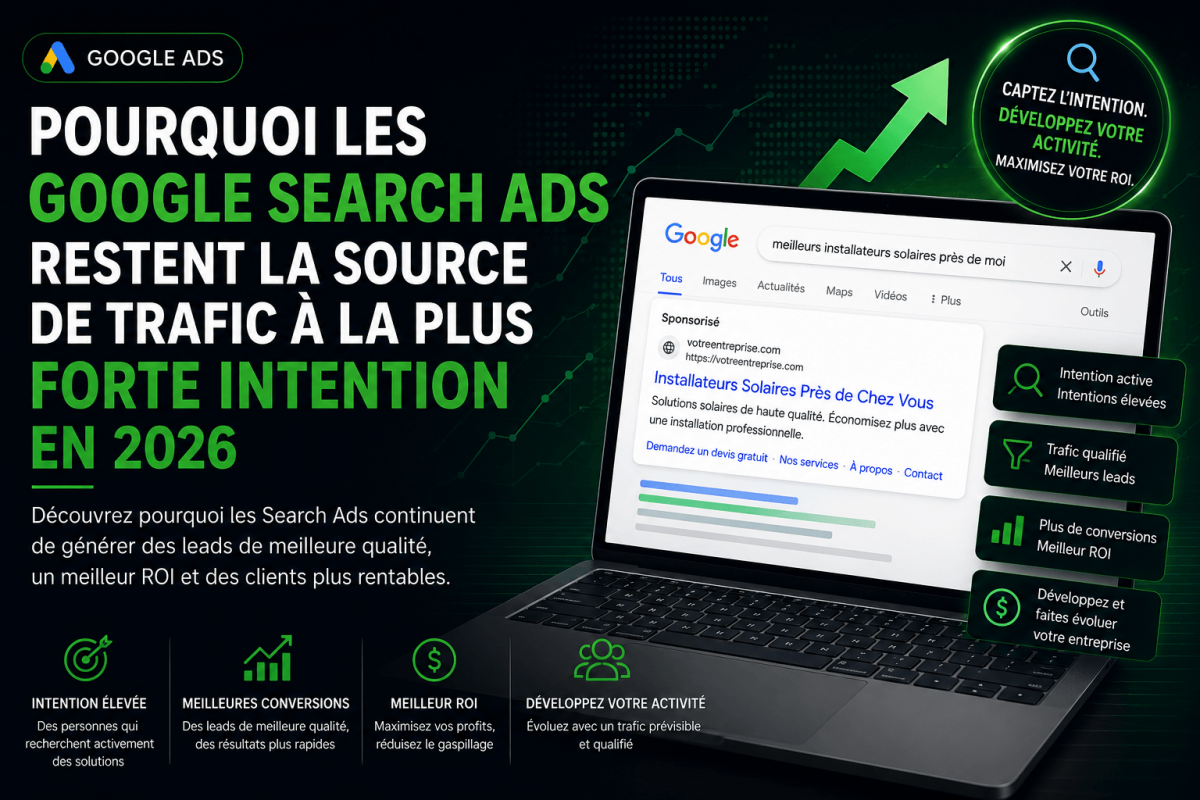 Pourquoi les Google Search Ads restent la source de trafic à la plus forte intention en 2026 